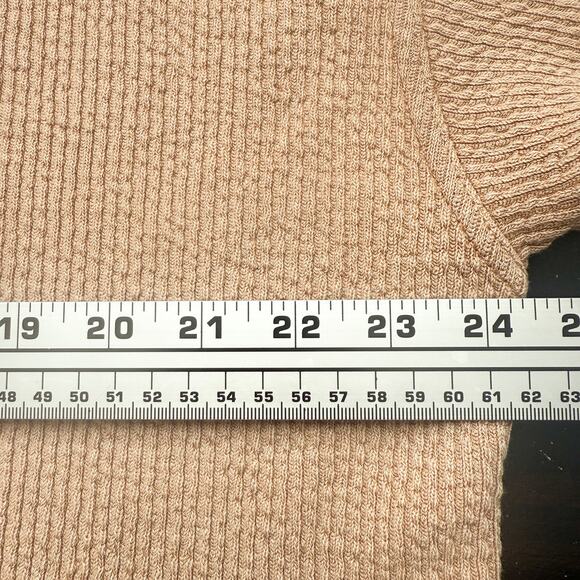 Aerie Waffle Knit Oversized Slouchy V-Neck Sweatshirt Tan Size M - Picture 11 of 14